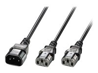 LINDY 2m IEC C14 to 2x IEC C13 Y Cable