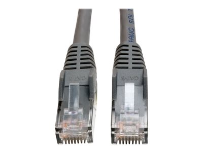 Eaton Tripp Lite Series Cat6 Gigabit Snagless Molded Plenum-Rated (UTP) Ethernet Cable, (RJ45 M/M), PoE, Gray, 50 ft. (15.24 m)