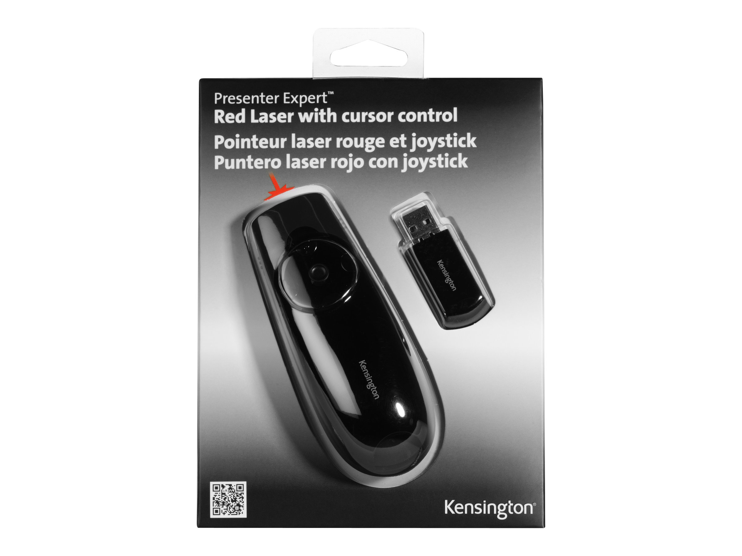 Kensington Presenter Expert Red Laser with Cursor Control presentation remote control Product shot Front 79801