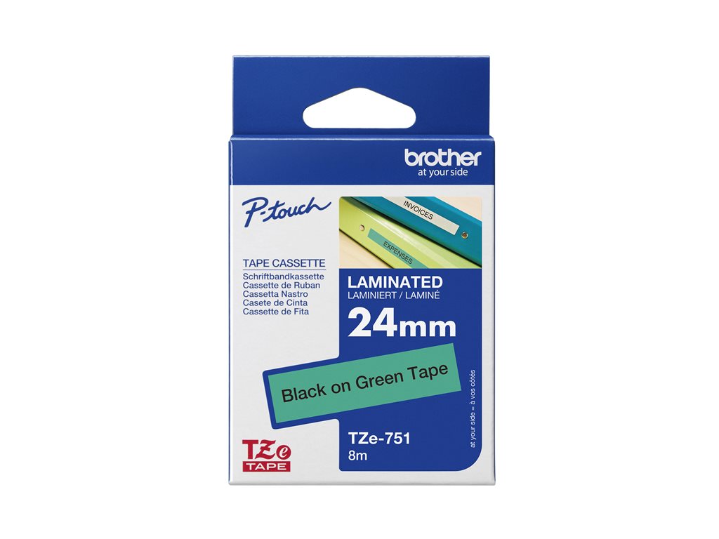 Ruban TZ laminé 24mm noir / vert