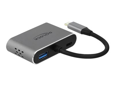 DELOCK Adapter USB-C > HDMI/VGA/USB3.0/PD 0.12m grau - 64074