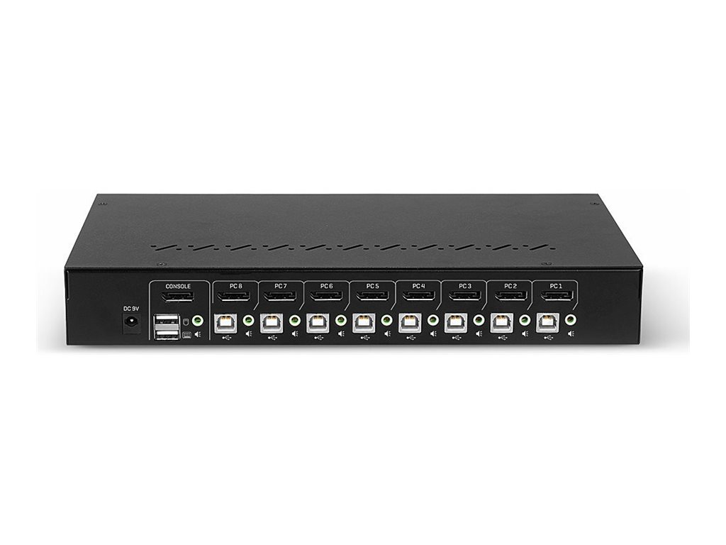 LINDY 8 Port DisplayPort 1.2 USB 2.0 KVM Switch Switches between up to 8 PCs from one display, keyboard and mouse