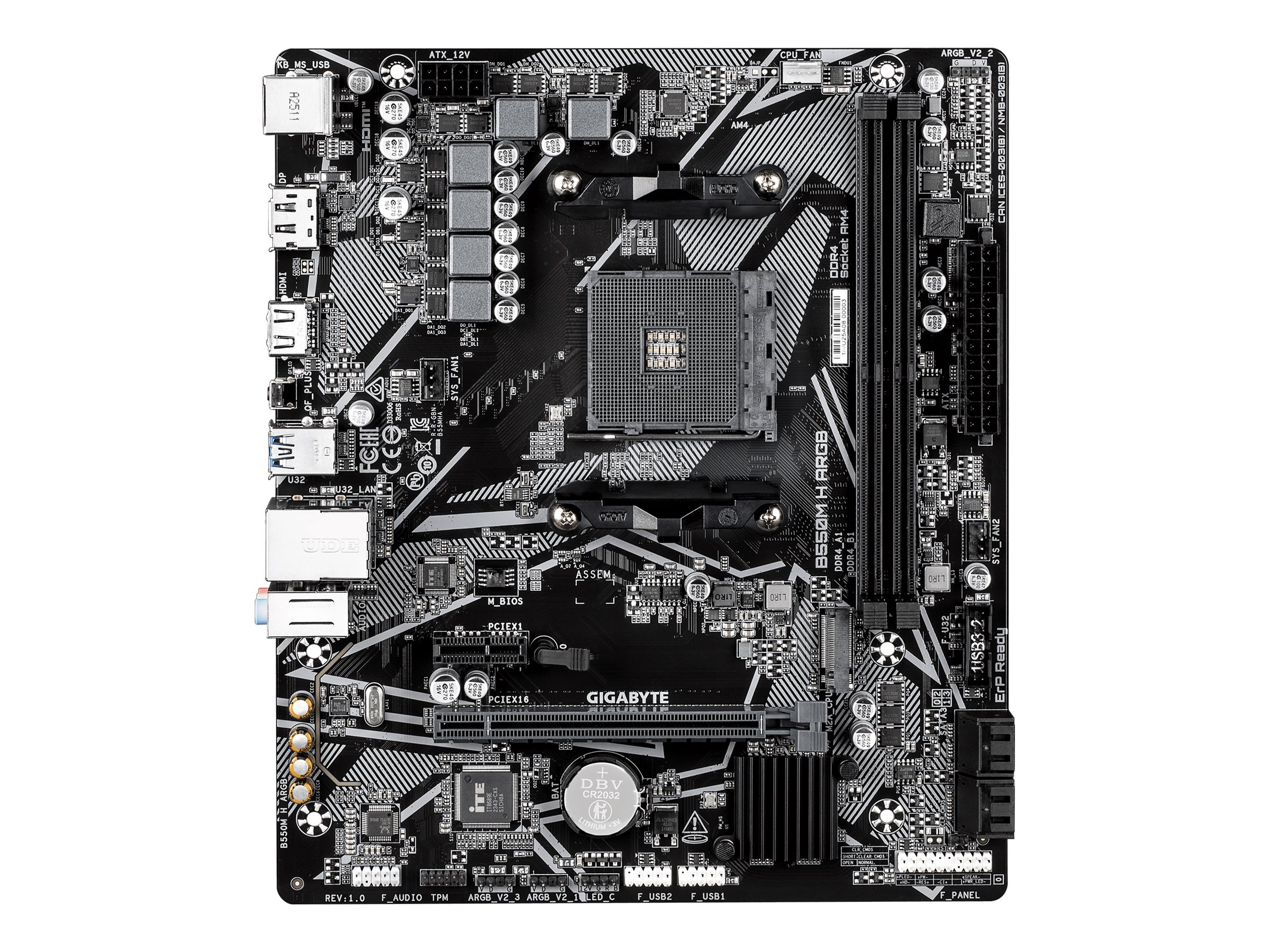 Gigabyte B550M H ARGB, motherboard, micro ATX, Socket AM4, AMD B550