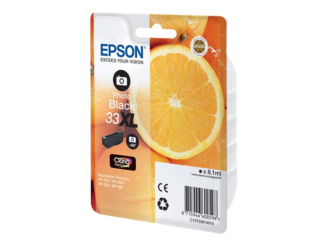 Image of Epson 33 - high capacity - photo black - original - ink cartridge