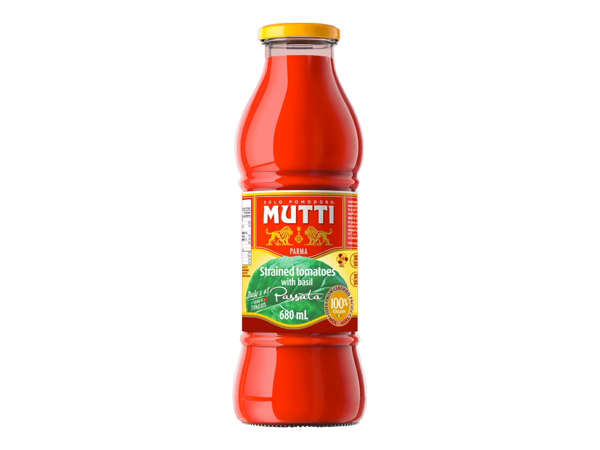 Mutti Passata Strained Tomatoes - Basil - 680g