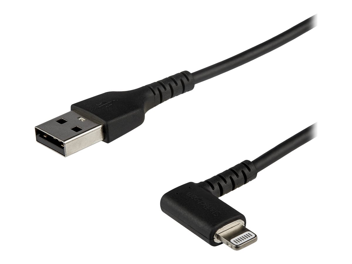 galería Teoría establecida Monet StarTech.com 6ft (2m) Durable USB A to Lightning Cable, Black 90&#xB0;  Right Angled Heavy Duty Rugged Aramid Fiber USB Type A to Lightning  Charging/Sync Cord, Apple MFi Certified, iPhone 12 Pro 