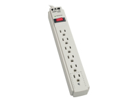 Eaton Tripp Lite Series Protect It! 6-Outlet Surge Protector, 15 ft. Cord, 790 Joules, Diagnostic LED, Light Gray Housing