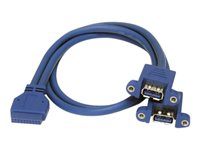 StarTech 2 Port Panel Mount USB 3.0 Cable - USB A to Motherboard Header Cable F/F (USB3SPNLAFHD) - USB internal to external c