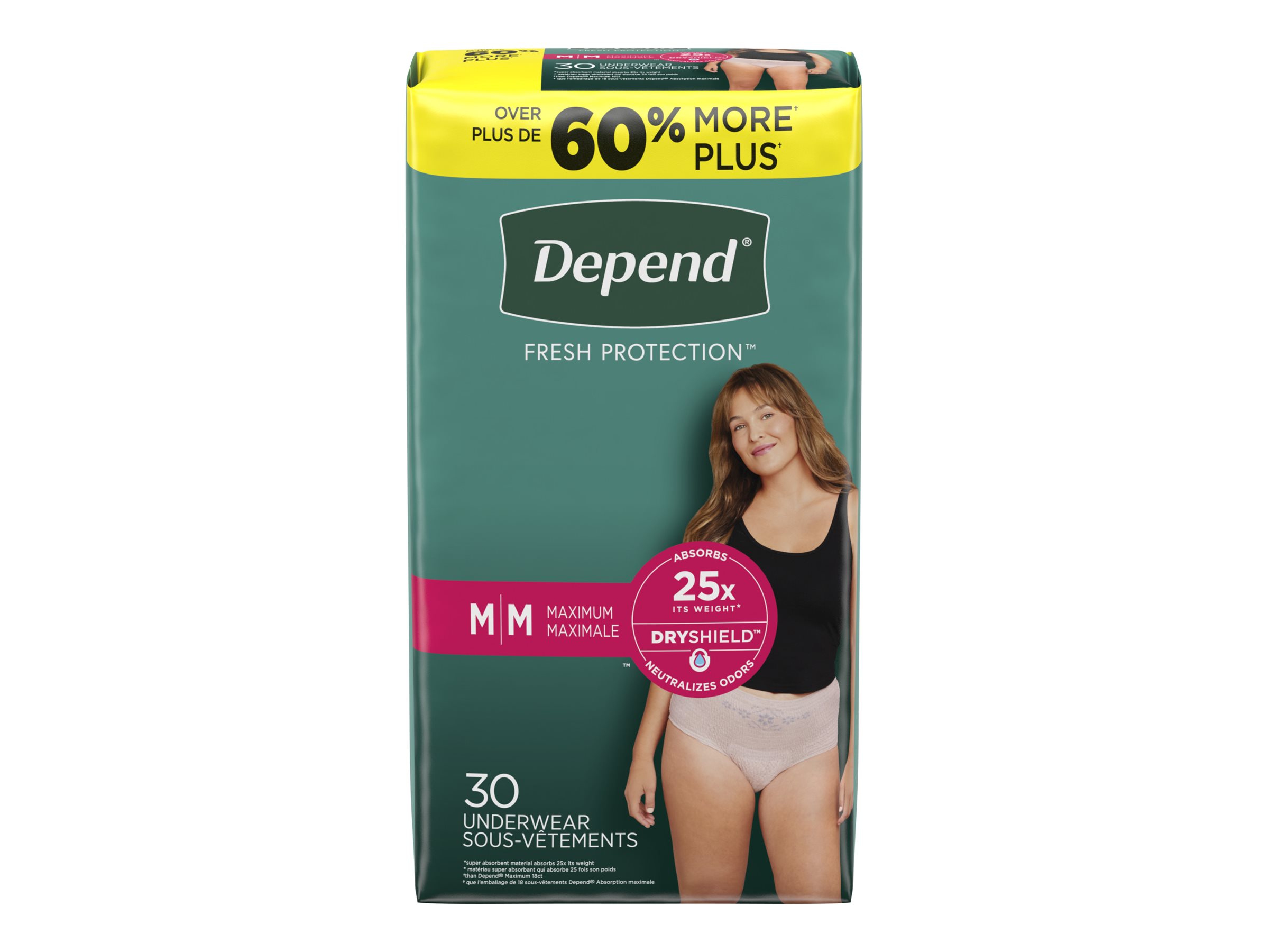Depend Women's Fresh Protection Incontinence Underwear Maximum Blush M - 18  ct pkg