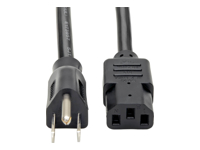 Eaton Tripp Lite Series Computer Power Cord, NEMA 5-15P to C13 - Heavy-Duty, 15A, 125V, 14 AWG, 6 ft. (1.83 m), Black