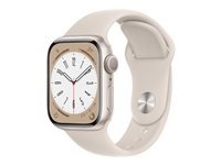 Apple Watch Series 8 (GPS) 41 mm Sølv Fløde Smart ur