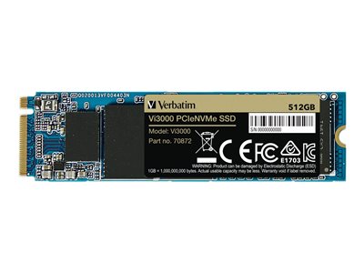 Verbatim Vi3000 - SSD - 512 GB - internal - M.2 2280 - PCIe 3.0 x4 (NVMe)