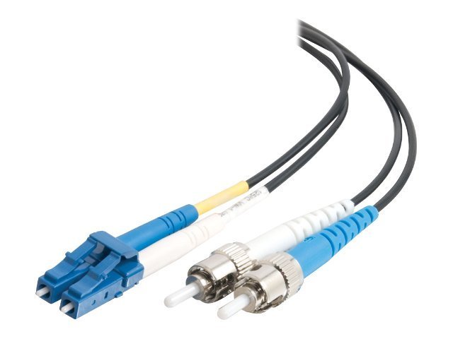 C2G 1m LC-ST 9/125 Duplex Single Mode OS2 Fiber Cable - Plenum CMP-Rated - Black - 3ft - patch cable - 1 m - black