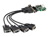 StarTech.com 4-port PCI Express RS232 Serial Adapter Card, PCIe RS232 Serial Host Controller Card, PCIe to Serial DB9, 16950 