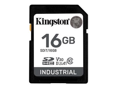 SD Card 16GB Kingston SDHC Industrial -40C to 85C retail - SDIT/16GB