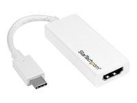 StarTech.com Adaptateur USB C vers HDMI - Convertisseur USB Type C vers HDMI - Compatible Thunderbolt 3 - 4K 60 Hz - Blanc (CDP2HD4K60W)