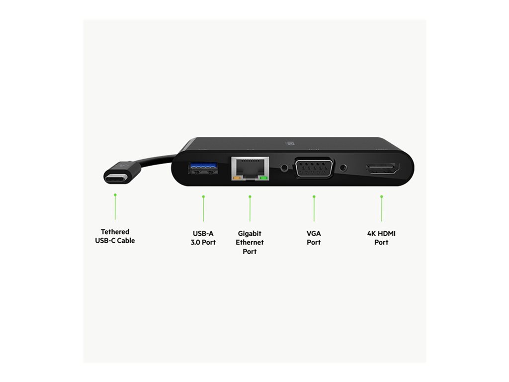 BELKIN Hub USB-C HDMI. VGA et USB-A