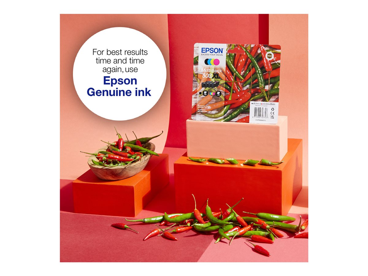 Epson 503/503 XL Multipack - 4-balení - kapacita XL (černá) + Standardní - černá, žlutá, azurová, purpurová - originální - inkoustová cartridge – foto 3