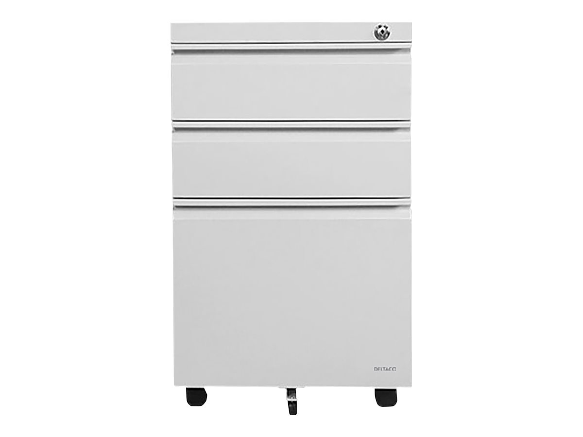 DELTACO Cabinet on wheels with lock, 3 drawers
