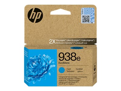 HP 938e EvoMore Cyan Original Ink Cart 4S6X9PE#LS3