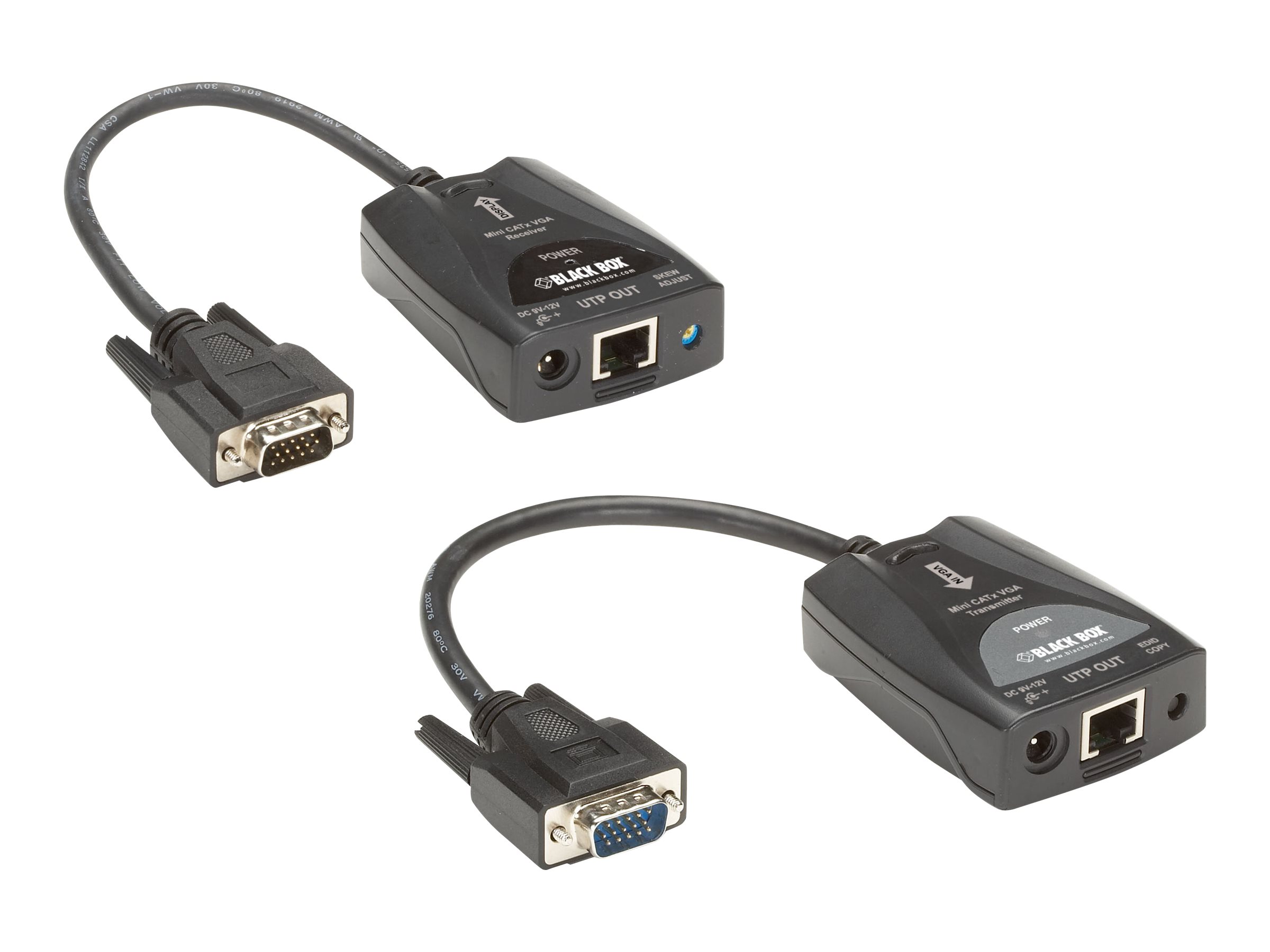 Black Box Mini CATx VGA Extender Kit with Video Equalization Adjustment