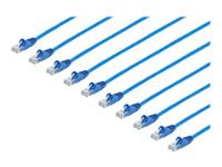 StarTech.com 7ft CAT6 Ethernet Cable, 10 Gigabit Snagless RJ45 650MHz 100W PoE Patch Cord, CAT 6 10GbE UTP Network Cable w/Strain Relief, Blue, Fluke Tested/UL Certified Wiring, 10 Pack - Category 6, 24AWG, TIA (N6PATCH7BL10PK)