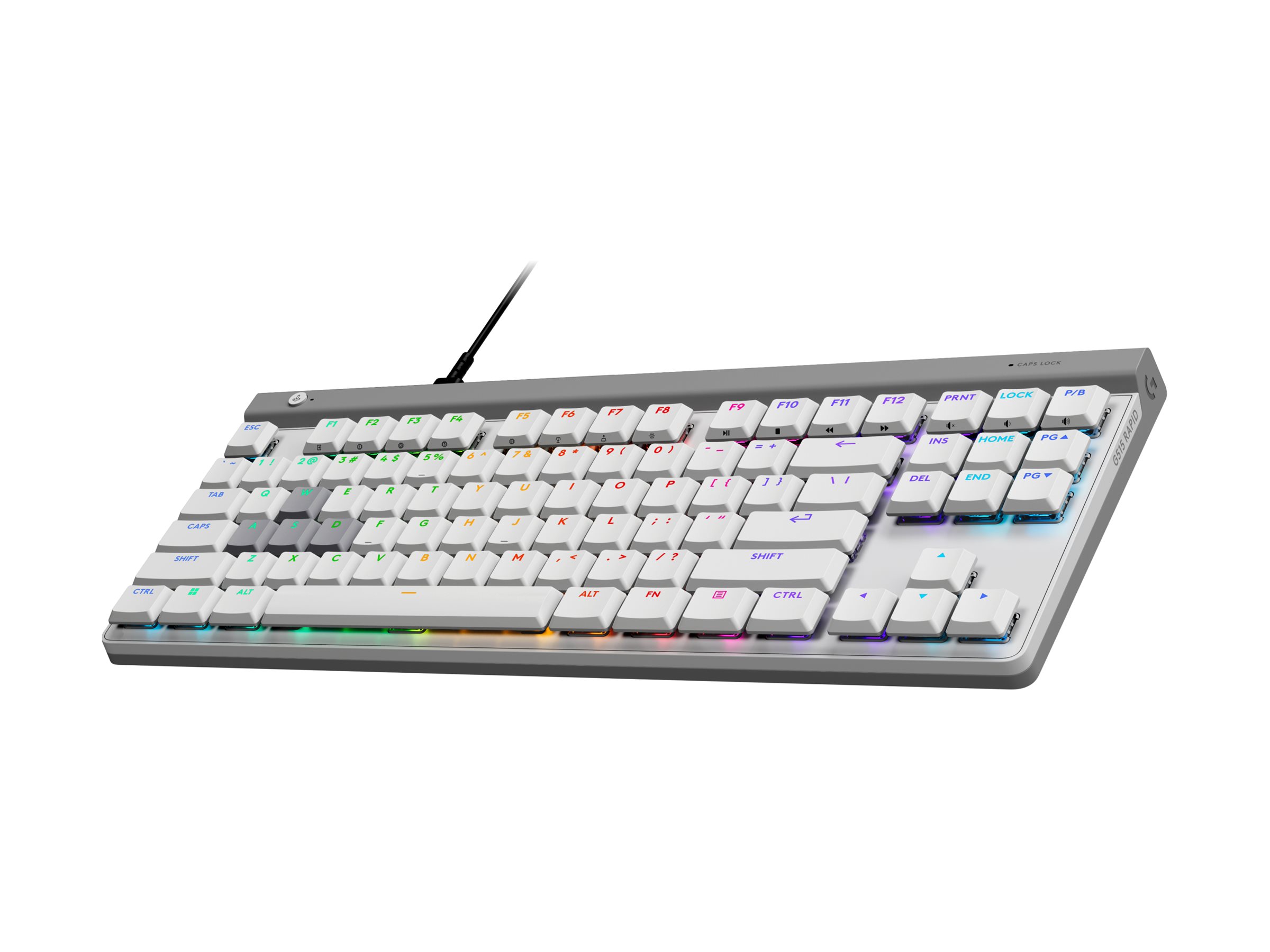Logitech G G515 RAPID keyboard low profile analogue TKL QWERTY English white Input Product shot Right side 77950