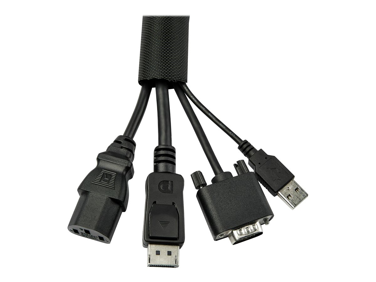 StarTech.com 15' (4.6m) Cable Management Sleeve, Flexible Coiled Cable Wrap, 1-1.5" diameter Expandable Sleeve, Polyester Cord Manager/Protector/Concealer, Black Trimmable Cable Organizer - Cable & Wire Hider (WKSTNCM2) - cable concealer – foto 2