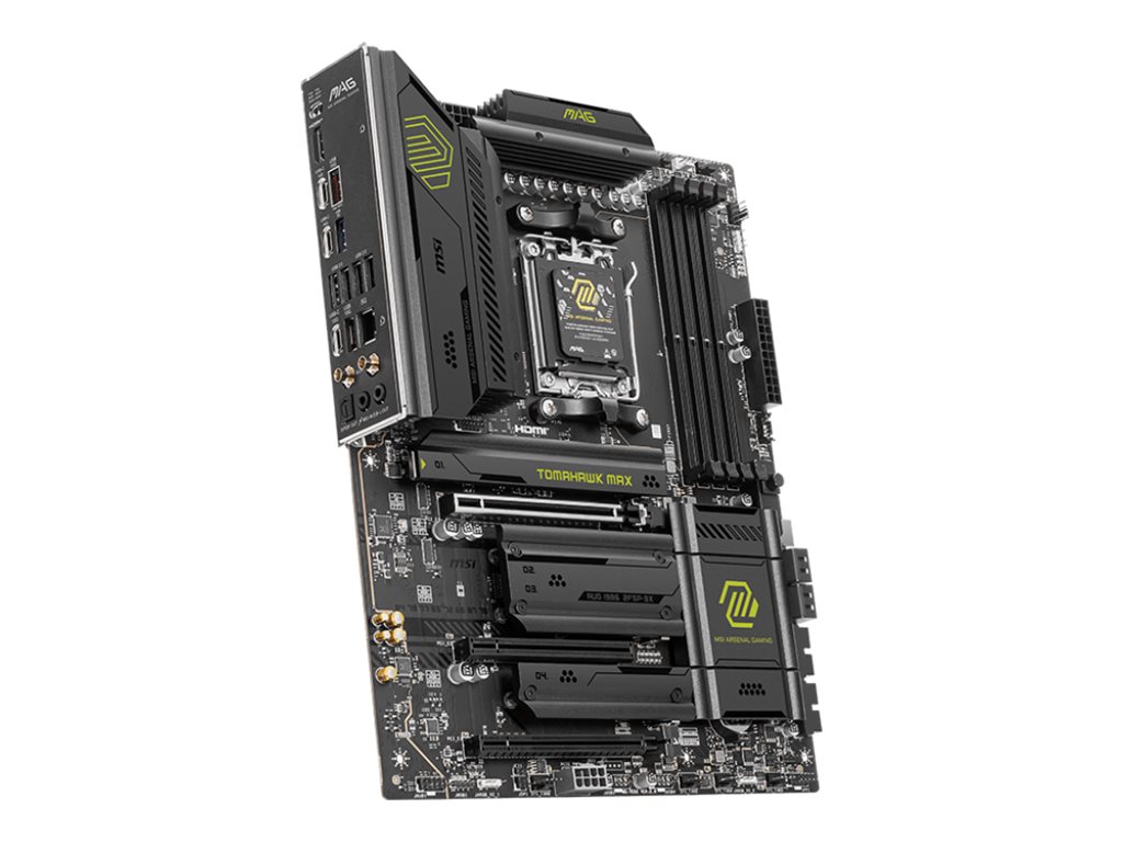 MSI MAG B850 TOMAHAWK MAX WIFI motherboard ATX Socket AM5 AMD Product shot Close-up 75300