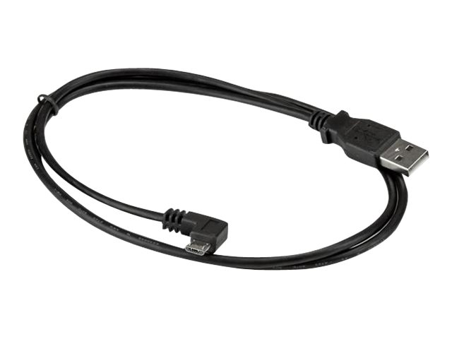 Câble de charge / synchronisation mobile USB A vers Micro B slim de 15 cm  pour smartphone et tablette - M/M - Noir