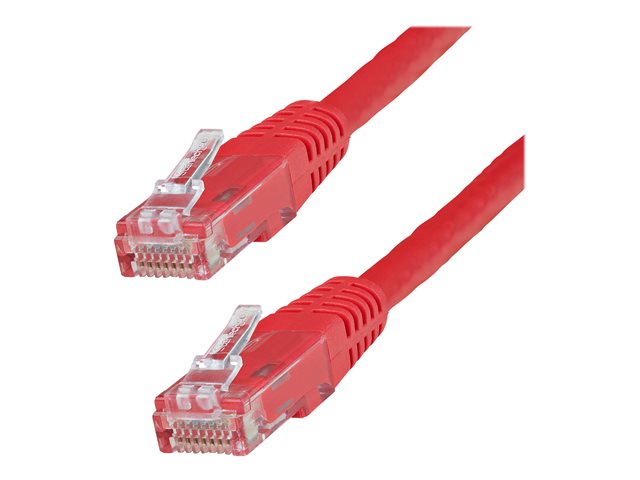 StarTech.com 10ft CAT6 Ethernet Cable, 10 Gigabit Molded RJ45 650MHz 100W PoE Patch Cord, CAT 6 10GbE UTP Network Cable with Strain Relief, Red, Fluke Tested/Wiring is UL Certified/TIA - Category 6 - 24AWG (C6PATCH10RD)