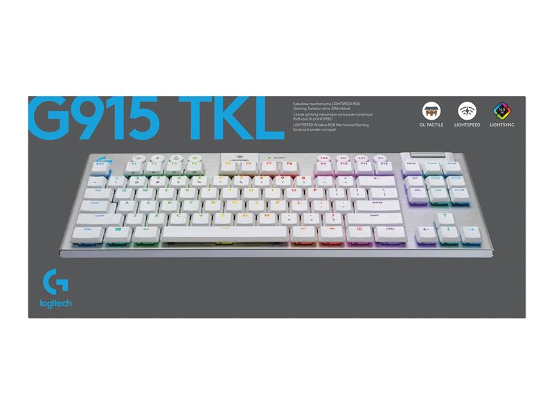 Clavier Logitech G915 TKL Lightspeed Gaming tactile Blanc