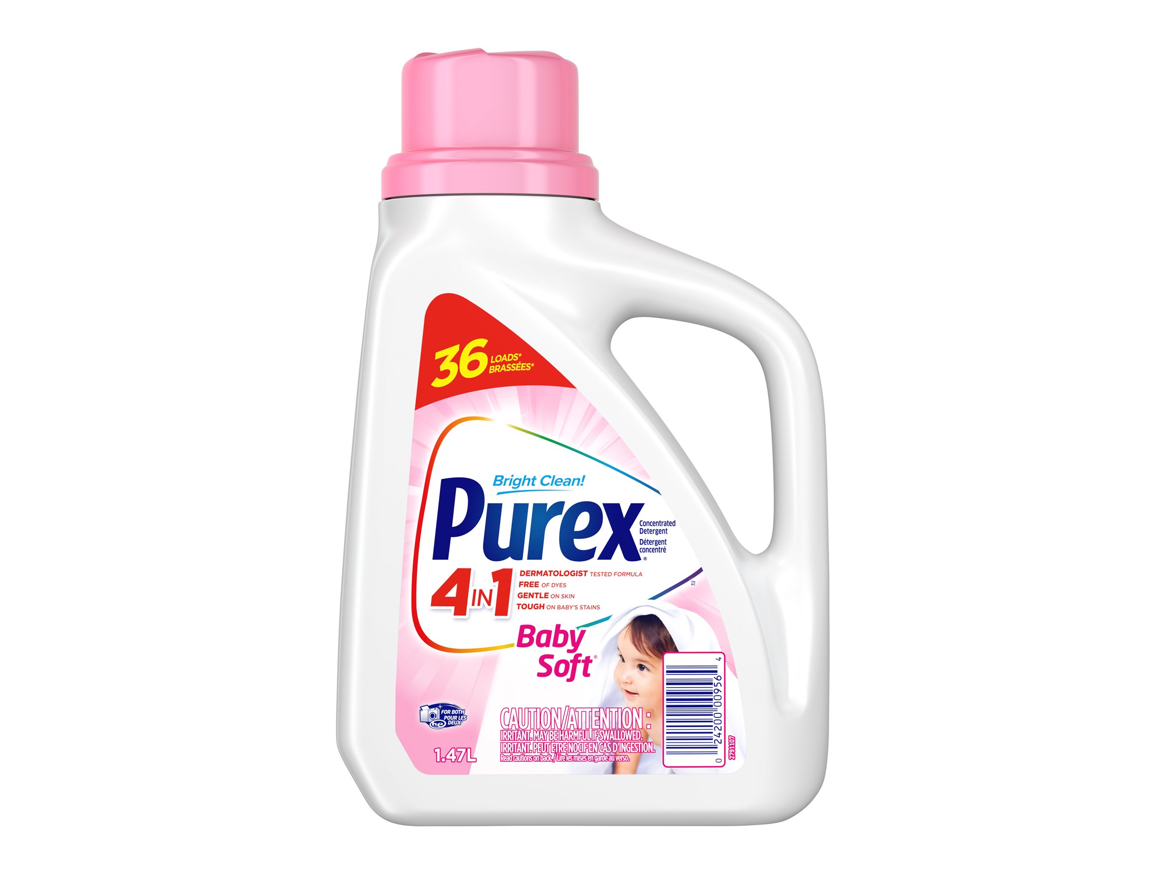 Purex 4 in 1 Baby Soft Liquid Laundry Concentrated Detergent - 1.47L