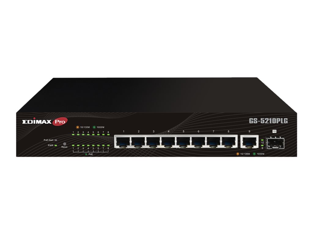 Edimax Pro GS-5210PLG, switch, 10 ports, smart, rack-mountable