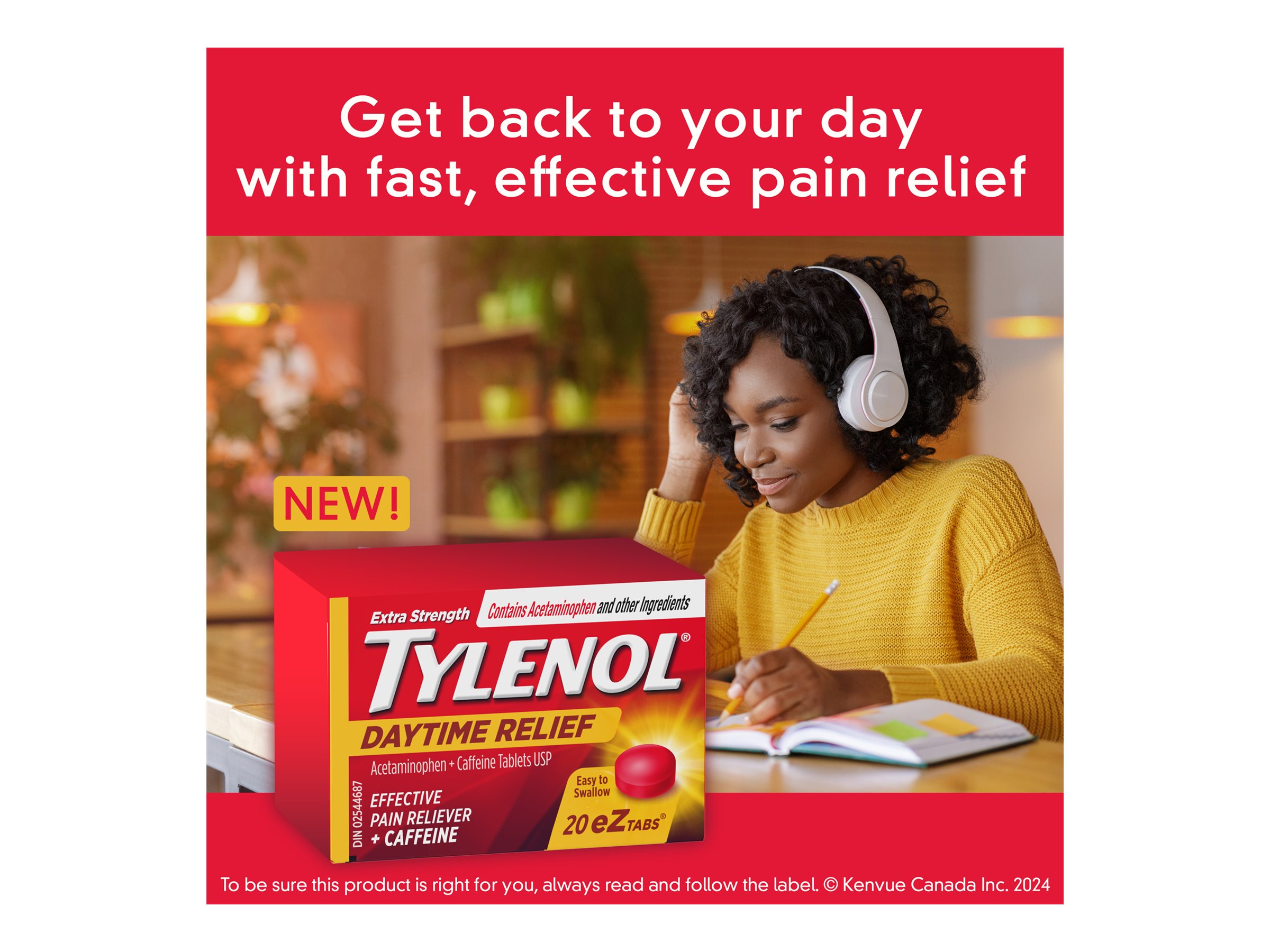 Tylenol Extra Strength Daytime Relief eZ Tabs