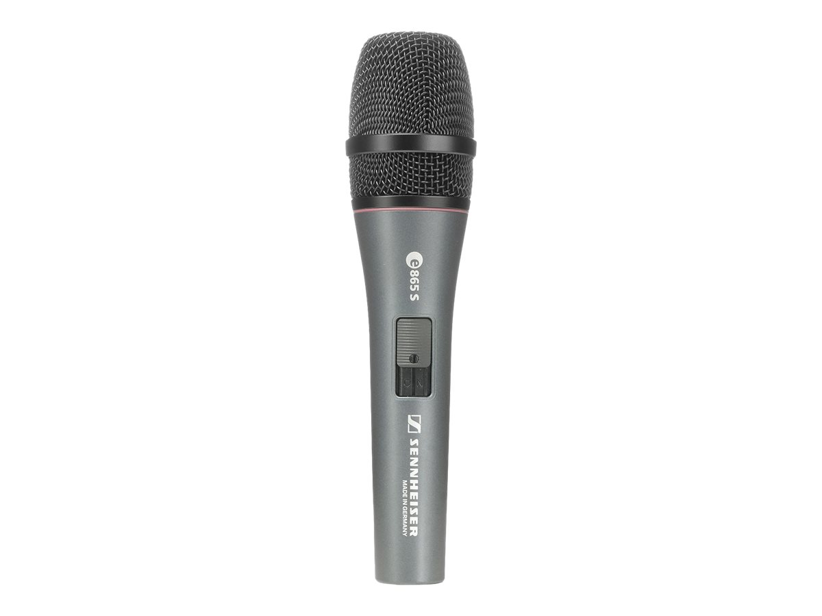 Handheld super-cardioid condenser microphone with on;off