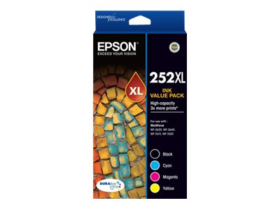 Epson 252XL Value Pack 4-pack XL black yellow cyan magenta original ink Product shot Front 79200