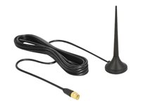 Delock LTE / GSM / UMTS Antenna SMA plug 3 dBi fixed omnidirectional with magnetic base and connection cable (RG-174, 2 m) outdoor black