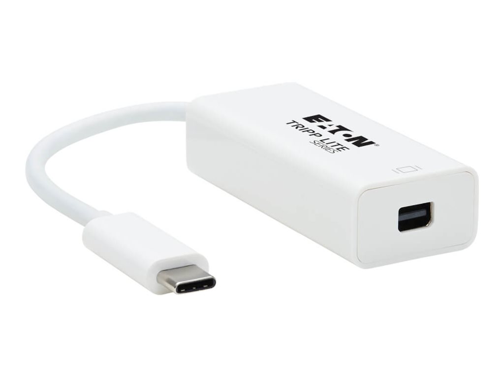 Tripp Lite USB-C to Mini DisplayPort Adapter Cable (M/F) with Equalizer, 8K UHD, HDR, DP 1.4, White, 6in
