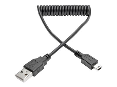 Tripp Lite 6ft Hi-Speed USB 2.0 to Mini-B Cable Coiled USB A-Mini-B M/M 6'
