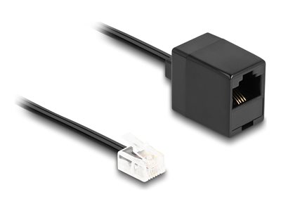 DELOCK Telefonkabel RJ11 Stecker zu RJ45 Buchse schwarz 3m Adapter
