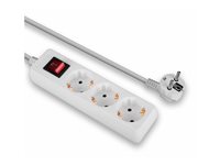 Multiprise 3 prises Schuko avec interrupteur, blanc