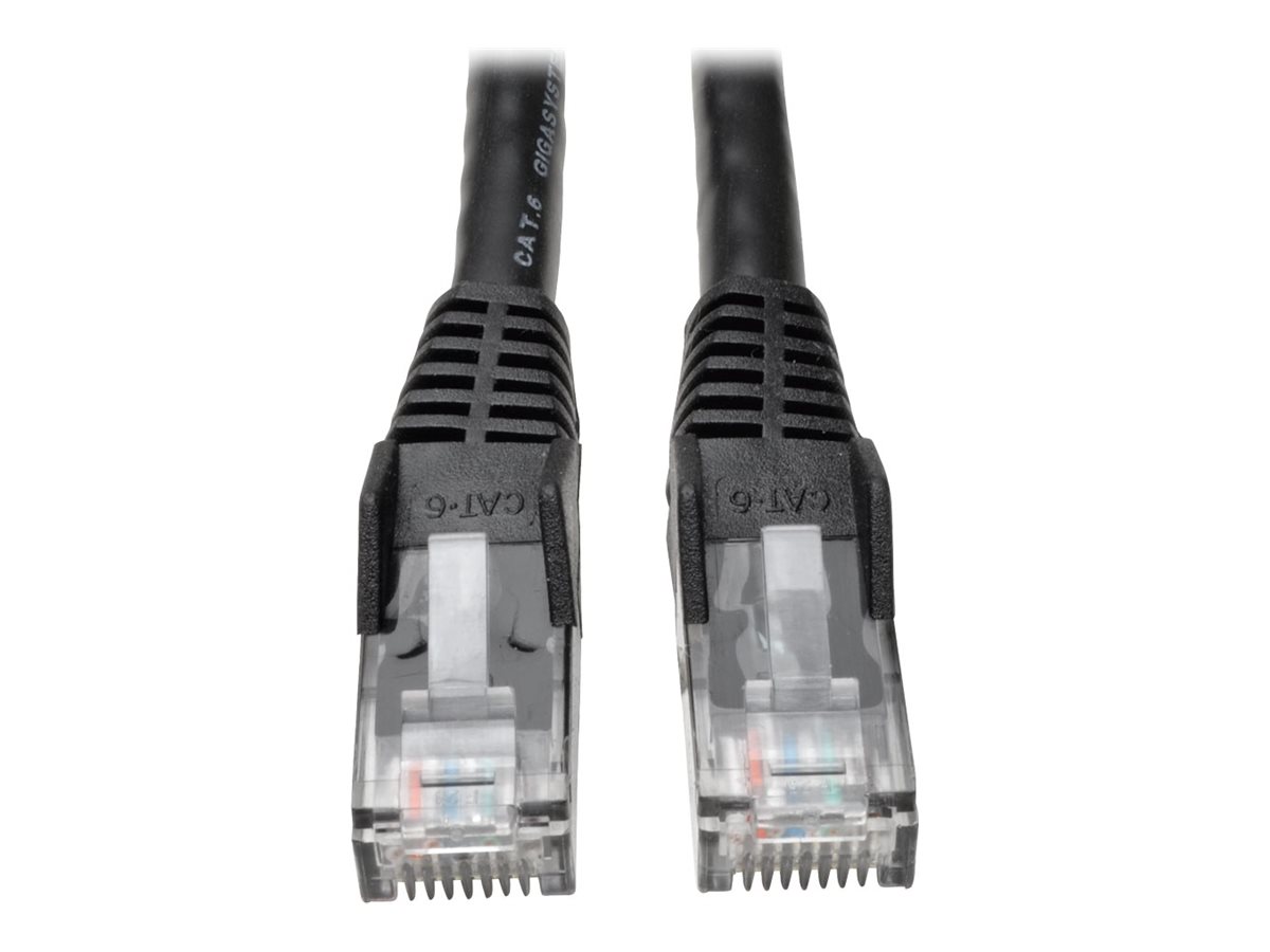 Eaton Tripp Lite Series Cat6 Gigabit Snagless Molded (UTP) Ethernet Cable (RJ45 M/M), PoE, Black, 75 ft. (22.86 m)