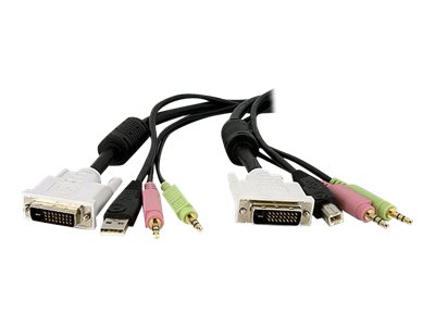 StarTech.com 10 ft / 3m 4-in-1 USB Dual Link DVI-D KVM Switch Cable w/ Audio & Microphone (DVID4N1USB10)