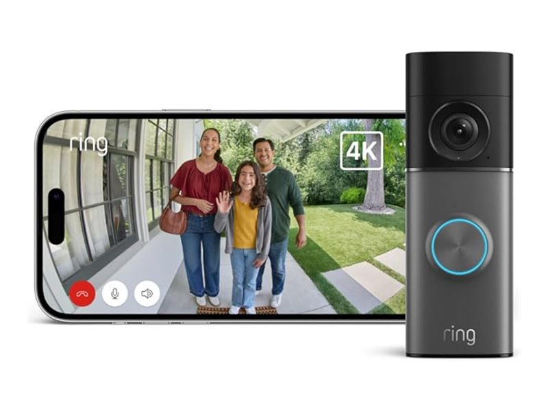 Ring Video Doorbell Pro (3rd Gen), smart doorbell, retinal 4K, up to 10x enhanced zoom, wide field of view, radar detection, 30-day free trial of ring subscription plan, deep silver