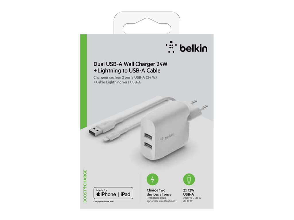 BELKIN charg secteur double USBA 24W