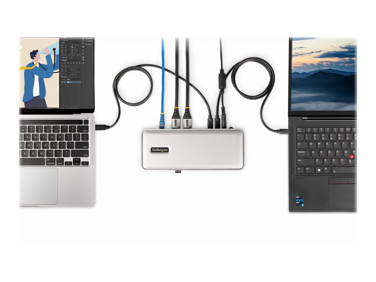 StarTech.com USB-C & USB-A Dock - Hybrid Universal Laptop Docking Station  w/ 100W Power Delivery - Dual Monitor 4K 60Hz HDMI & DisplayPort - The  Office Point