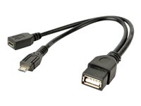 Cablexpert USB 2.0 On-The-Go USB-kabel 15cm Sort