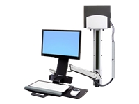Ergotron StyleView - Mounting kit (handle, mouse holder, 2 track covers, 2 cable channels, wrist rest, barcode scanner holder, wall CPU mount, adjustable monitor arm, wall track 34", CPU and arm track mount bracket kits, keyboard tray with left/right mouse tray, combo arm, VESA mount, medium CPU holder) - Patented Constant Force Technology - for LCD display / PC equipment - sit-stand combo system - aluminium, high-grade plastic - polished aluminium - screen size: up to 24"