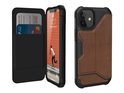 UAG Rugged Case for iPhone 12 Mini 5G [5.4-inch] Metropolis Leather Brown 
